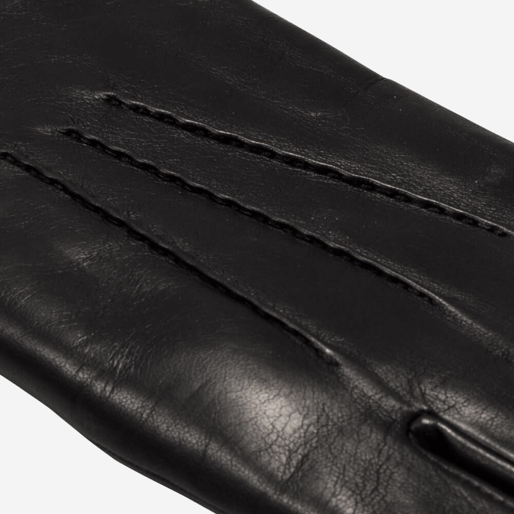 Aldo (black) - Italian lambskin leather gloves with lambswool lining & touchscreen feature — photo 5 of 10