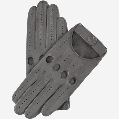 Alessa (grey) - Classic Italian lambskin leather driving gloves — photo 1 of 10