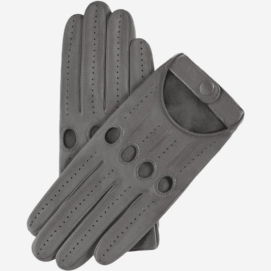 Alessa (grey) - Classic Italian lambskin leather driving gloves — photo 1 of 10