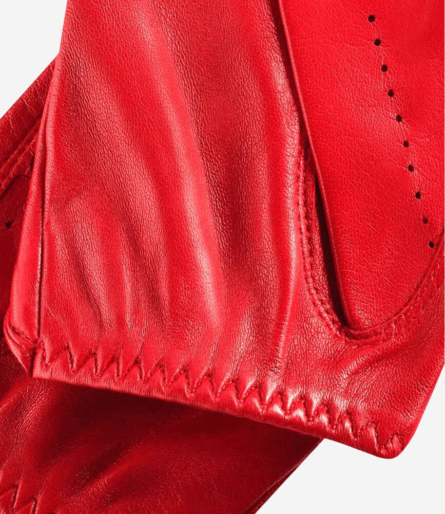 Alessa (red) - Classic Italian lambskin leather driving gloves — photo 5 of 10