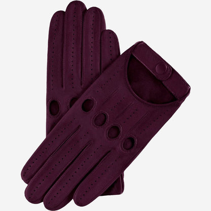 Alessa (berry) - Classic Italian lambskin leather driving gloves — photo 2 of 10