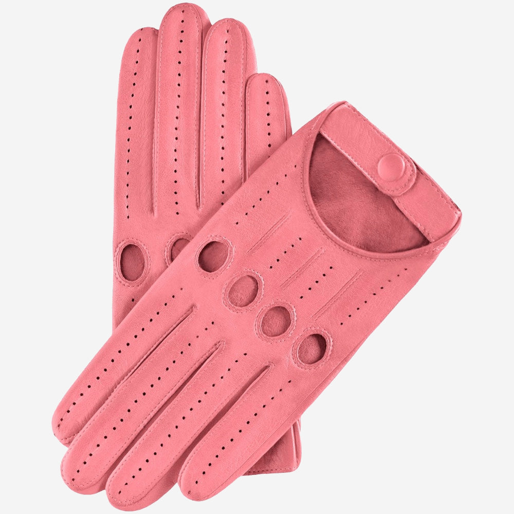 Alessa (pink) - Classic Italian lambskin leather driving gloves — photo 1 of 10