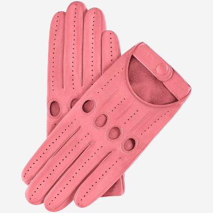Alessa (pink) - Classic Italian lambskin leather driving gloves — photo 1 of 10