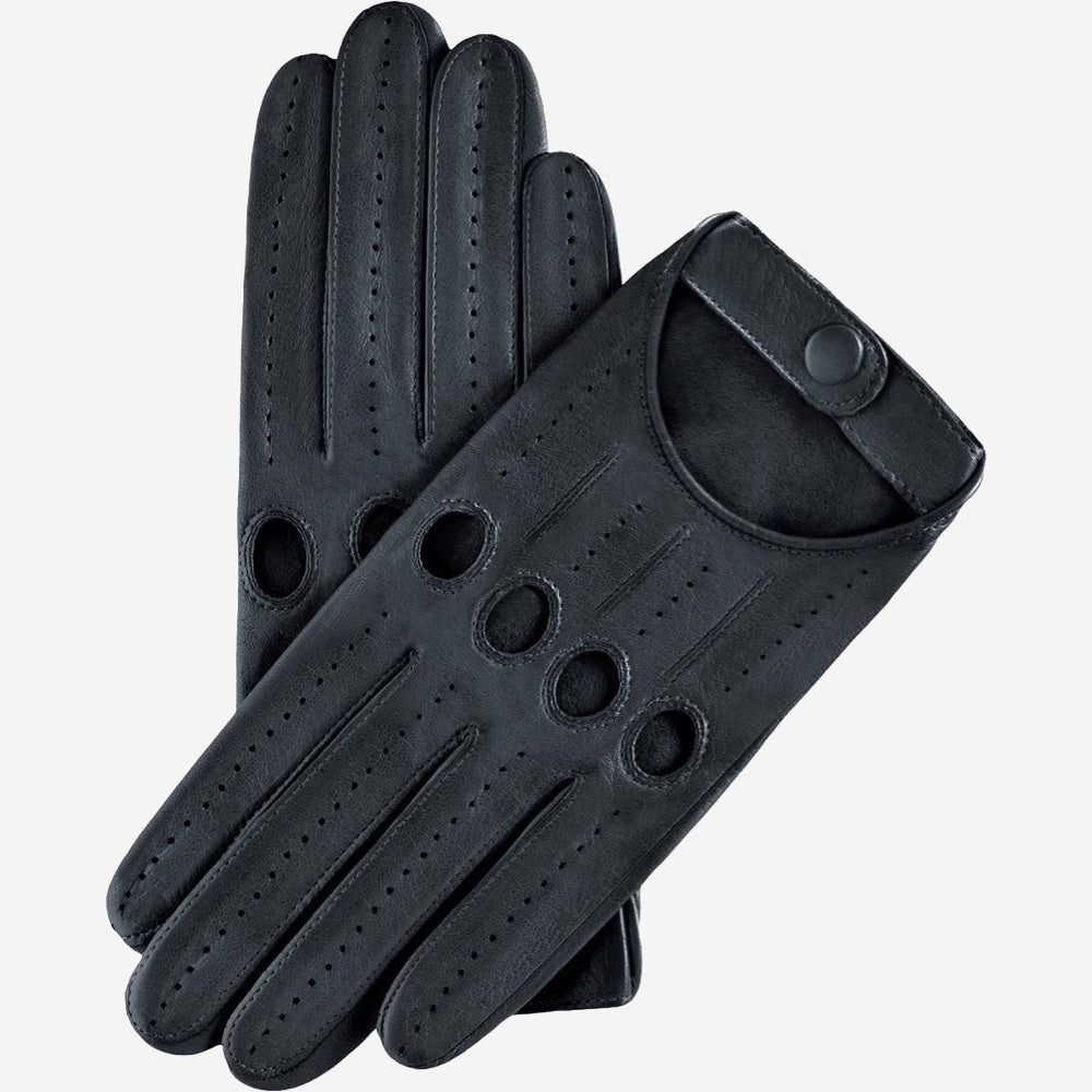 Alessa (black) - Classic Italian lambskin leather driving gloves — photo 1 of 10