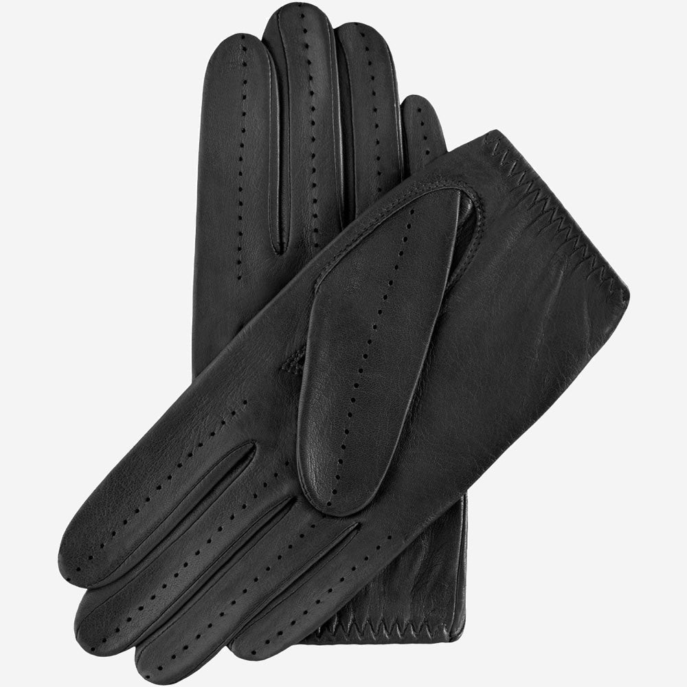 Alessa (black) - Classic Italian lambskin leather driving gloves — photo 3 of 10