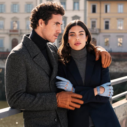 Alessa (sky) - Classic Italian lambskin leather driving gloves — photo 4 of 10