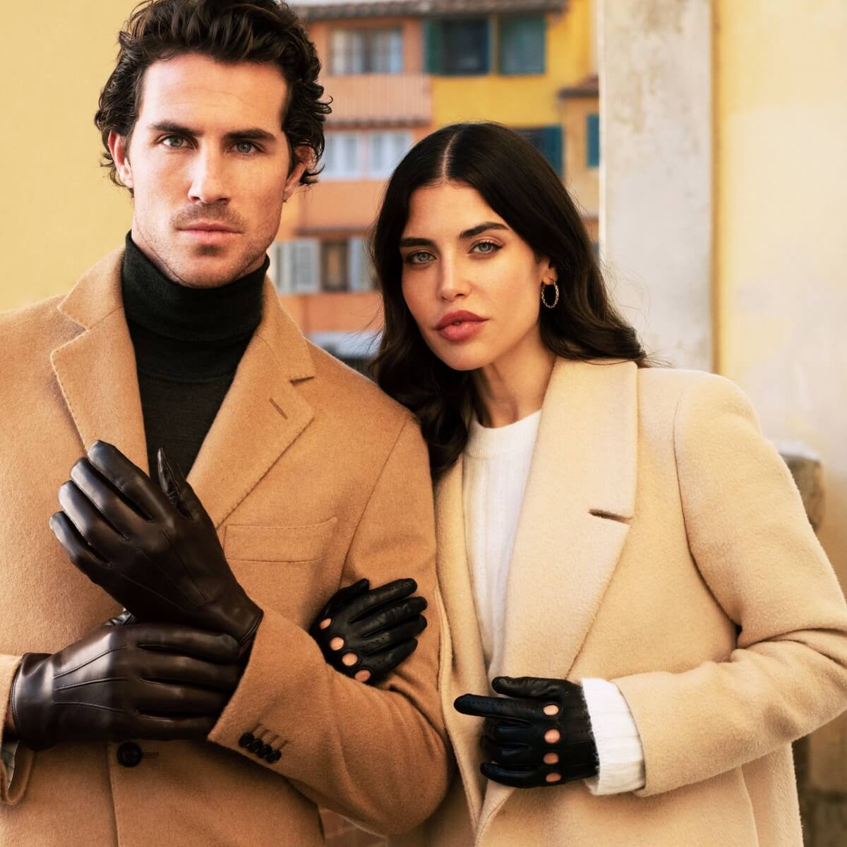 Alessa (black) - Classic Italian lambskin leather driving gloves & touchscreen feature — photo 6 of 10