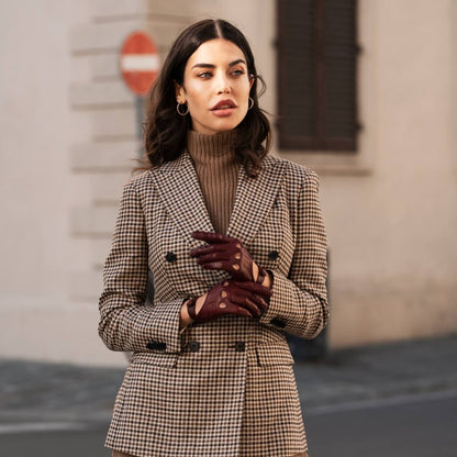 Alessa (cordovan) - Classic Italian lambskin leather driving gloves — photo 7 of 10