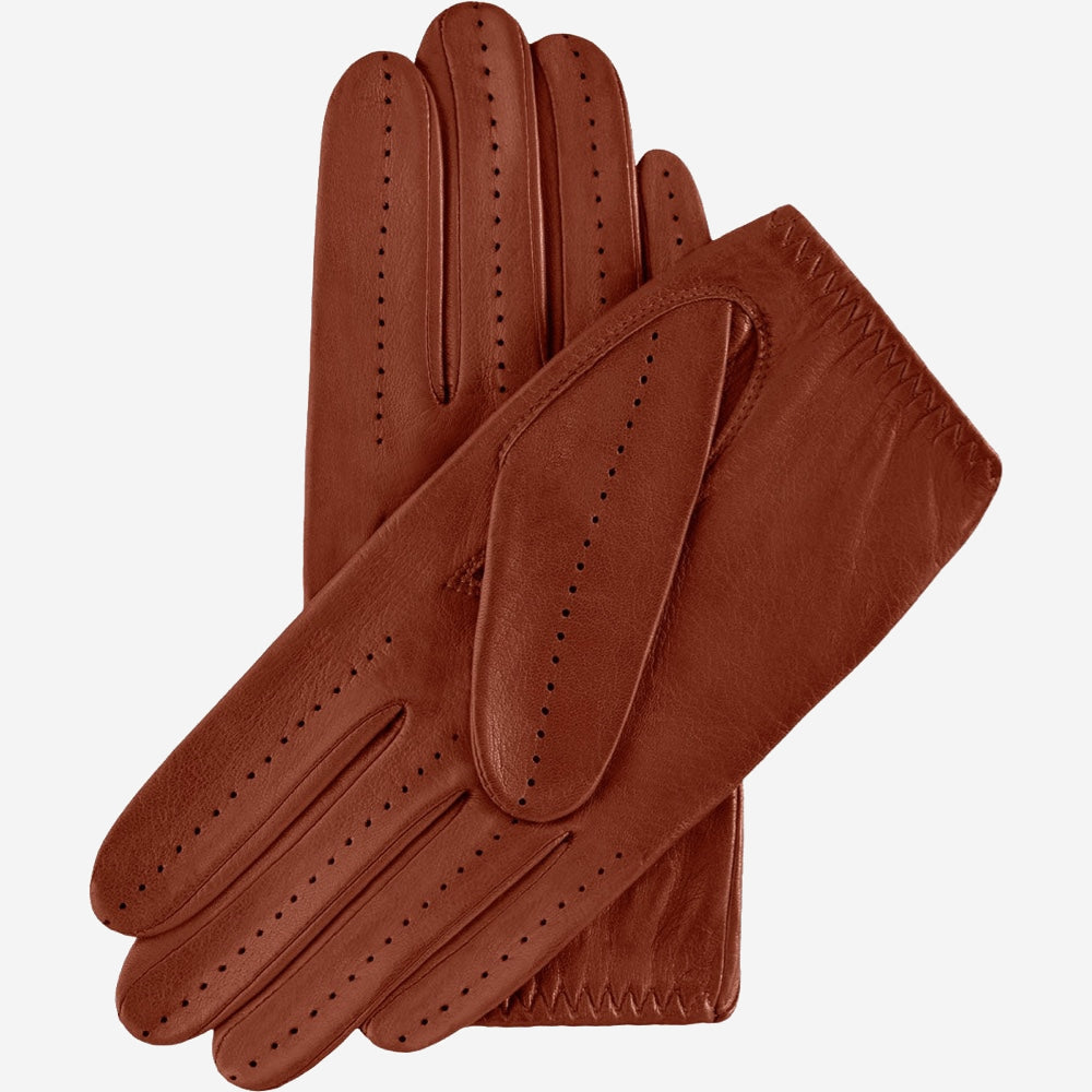 Alessa (cognac) - Classic Italian lambskin leather driving gloves — photo 3 of 10