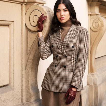 Alessa (cordovan) - Classic Italian lambskin leather driving gloves — photo 2 of 10