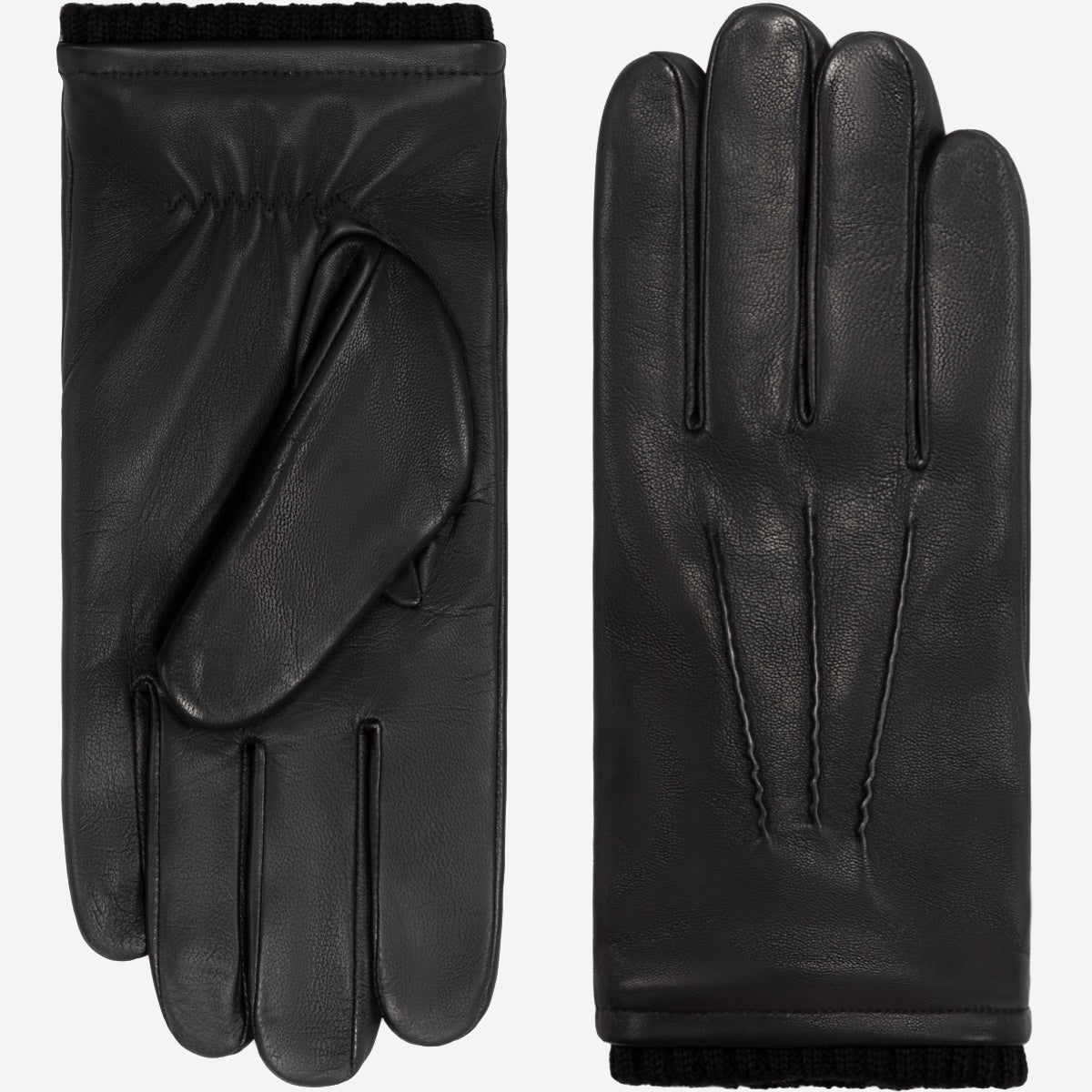 Alessandro (black) - Italian lambskin leather gloves with cashmere lining & touchscreen feature — photo 1 of 10