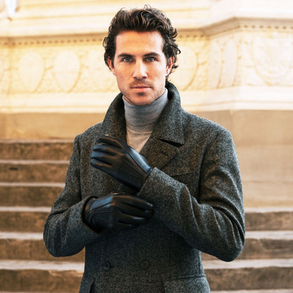 Alessandro (black) - Italian lambskin leather gloves with cashmere lining & touchscreen feature — photo 2 of 10