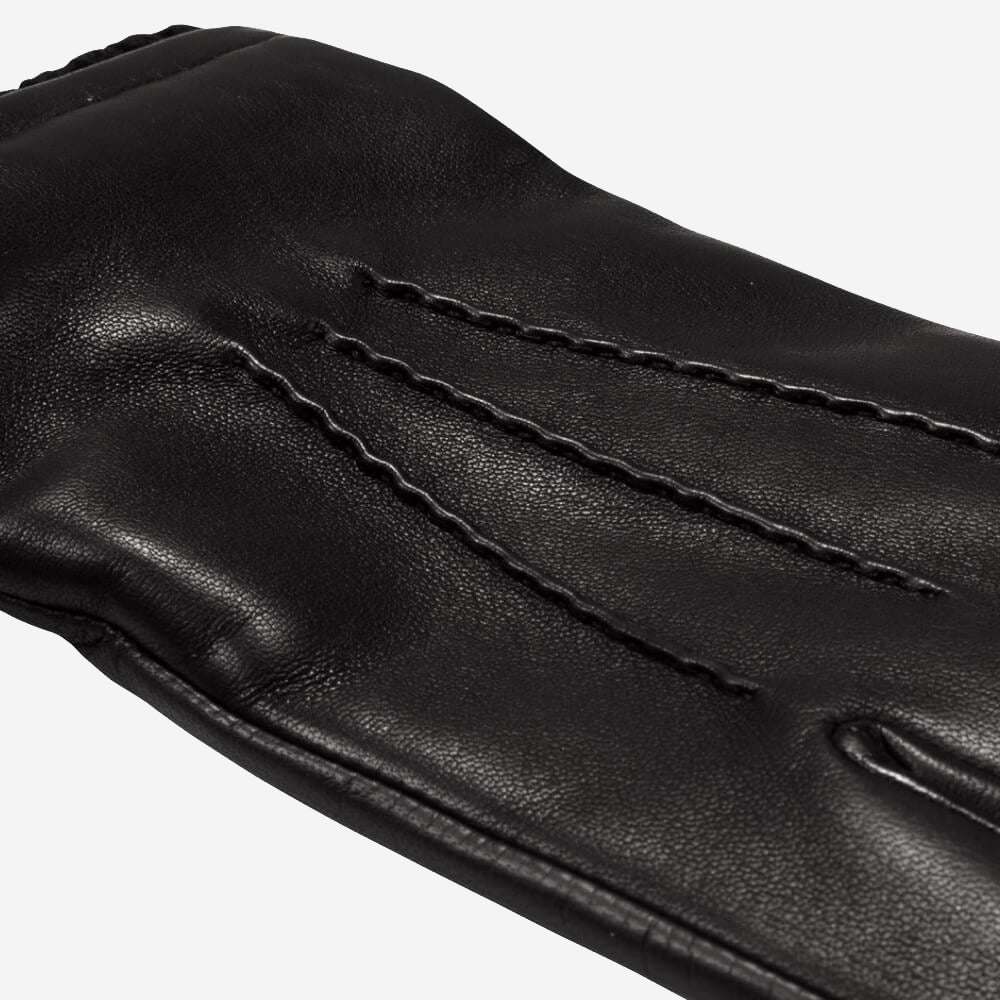 Alessandro (black) - Italian lambskin leather gloves with cashmere lining & touchscreen feature — photo 4 of 10