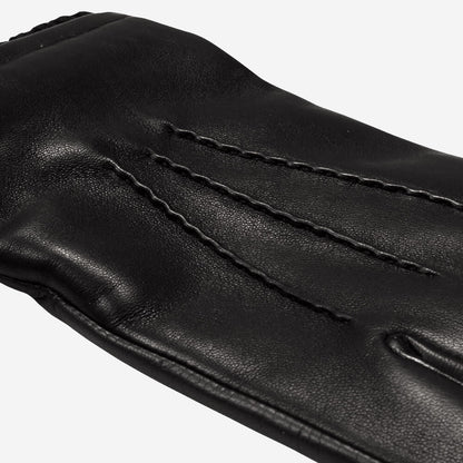 Alessandro (black) - Italian lambskin leather gloves with cashmere lining & touchscreen feature — photo 4 of 10