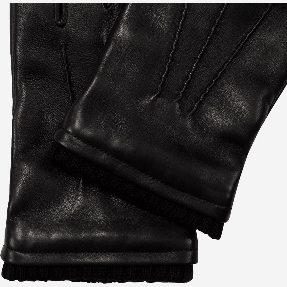 Alessandro (black) - Italian lambskin leather gloves with cashmere lining & touchscreen feature — photo 5 of 10
