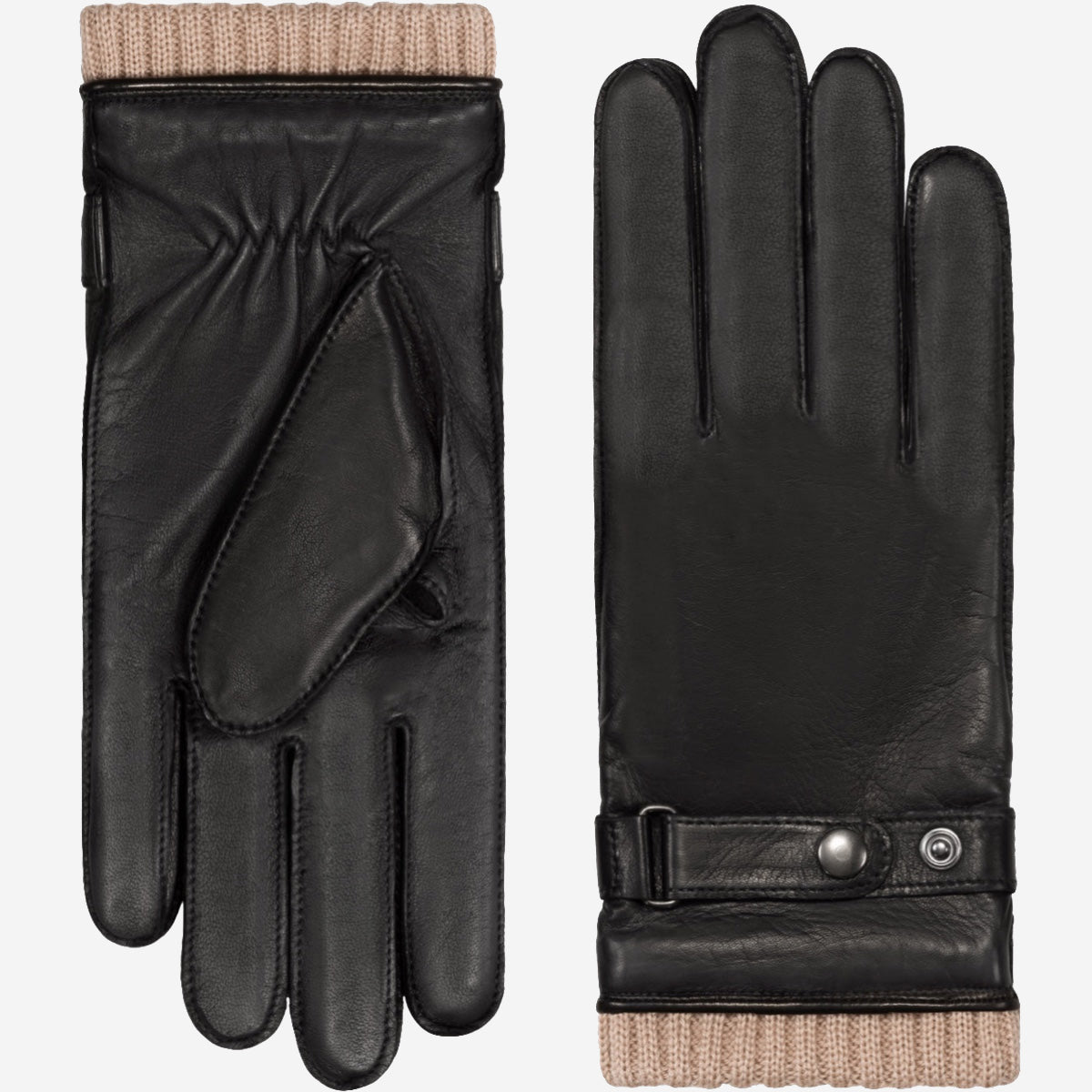 Alonzo (black) - Italian lambskin leather gloves with cashmere lining & touchscreen feature — photo 2 of 10