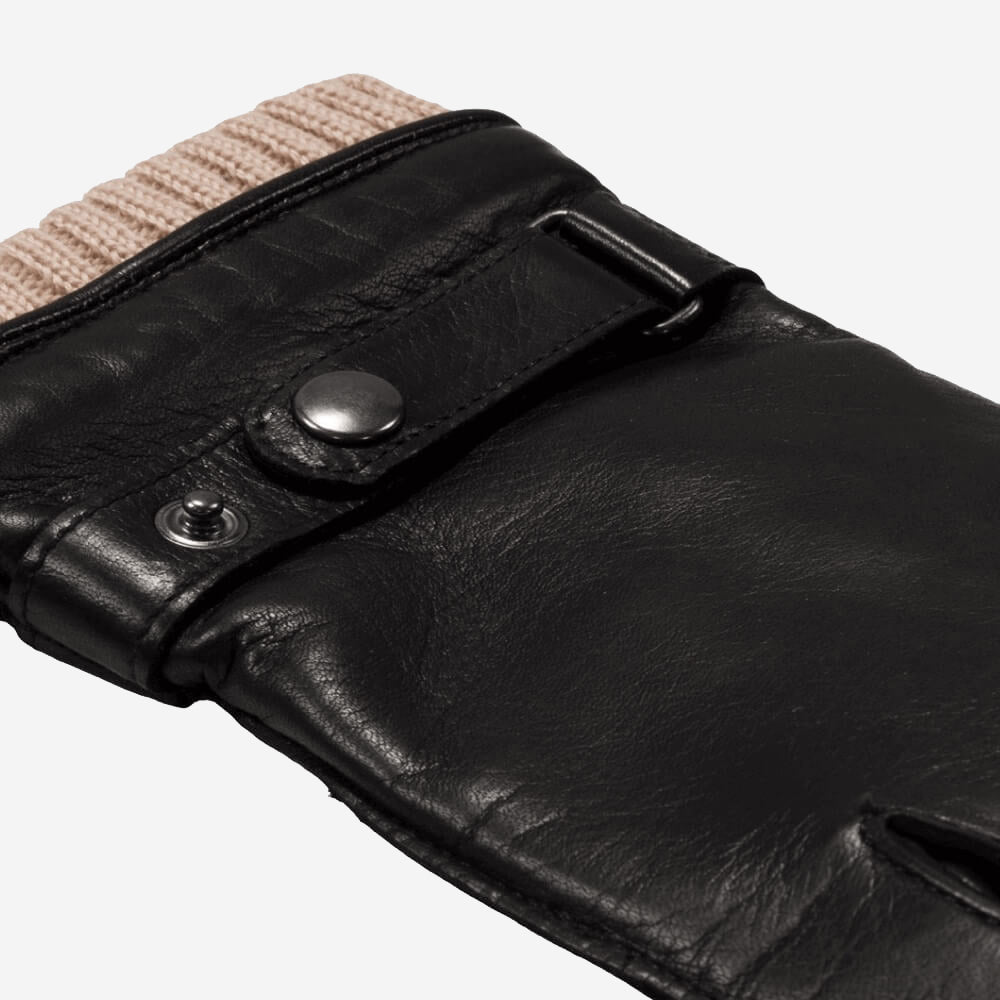 Alonzo (black) - Italian lambskin leather gloves with cashmere lining & touchscreen feature — photo 5 of 10