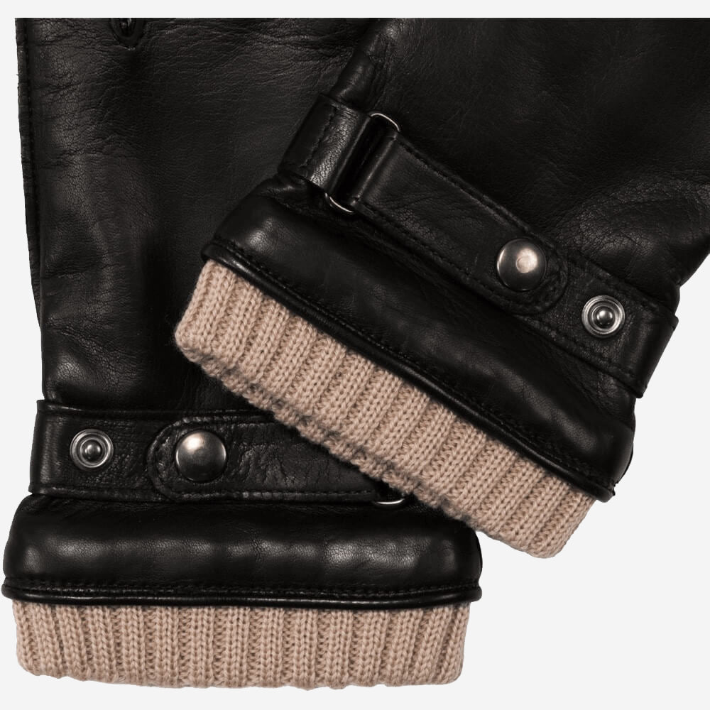 Alonzo (black) - Italian lambskin leather gloves with cashmere lining & touchscreen feature — photo 4 of 10