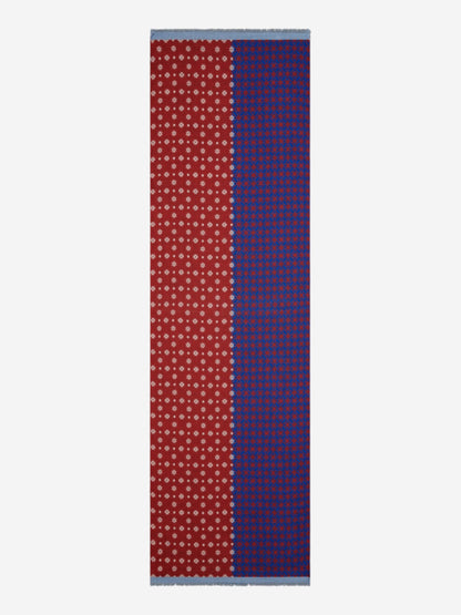 Andrea (red/blue) - Soft and lightweight Italian scarf from 100% wool — photo 4 of 10