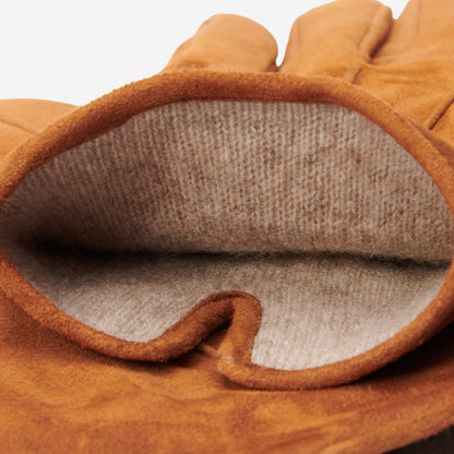 Angelo (cognac) – Italian suede leather gloves with luxurious cashmere lining — photo 5 of 10