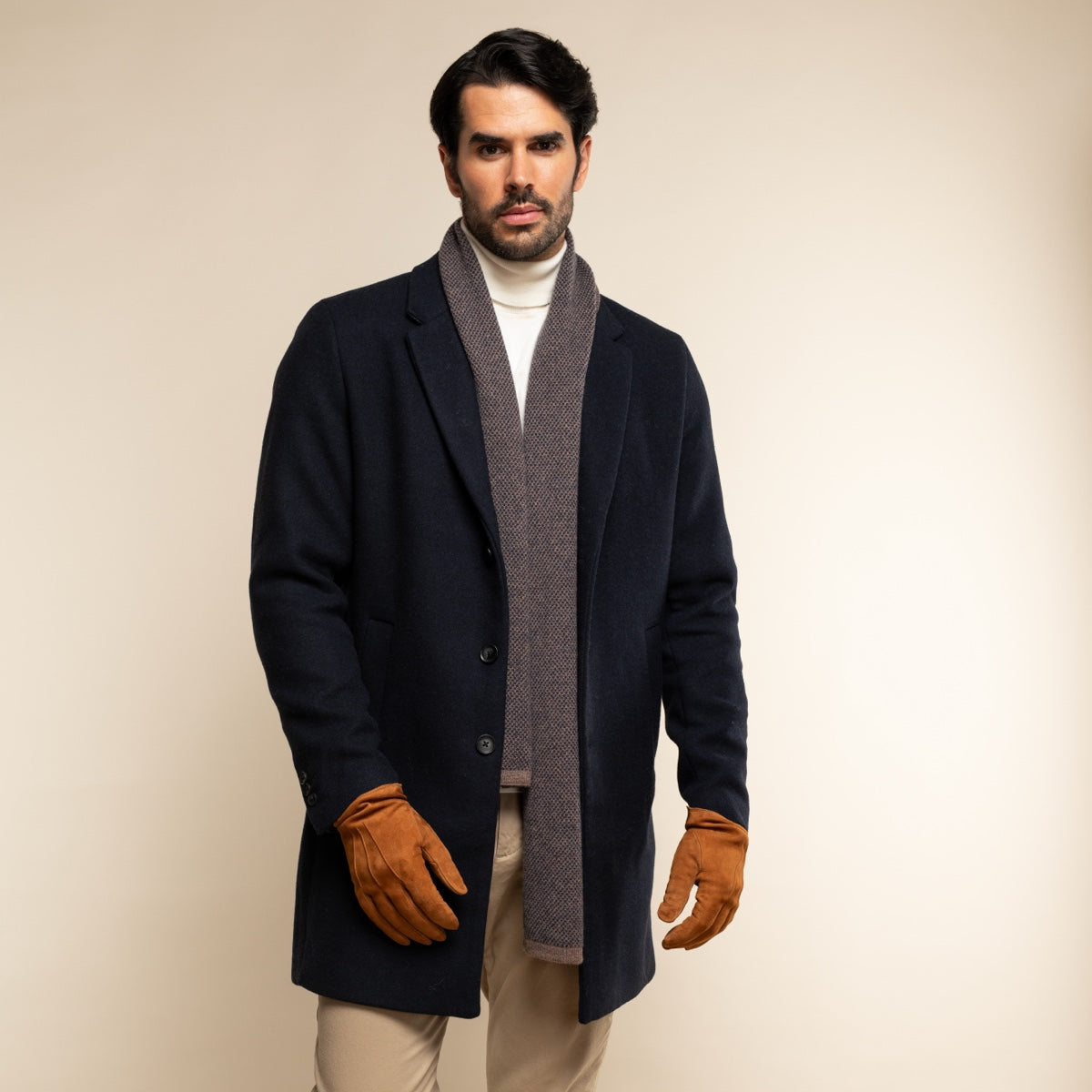 Angelo (cognac) – Italian suede leather gloves with luxurious cashmere lining — photo 10 of 10