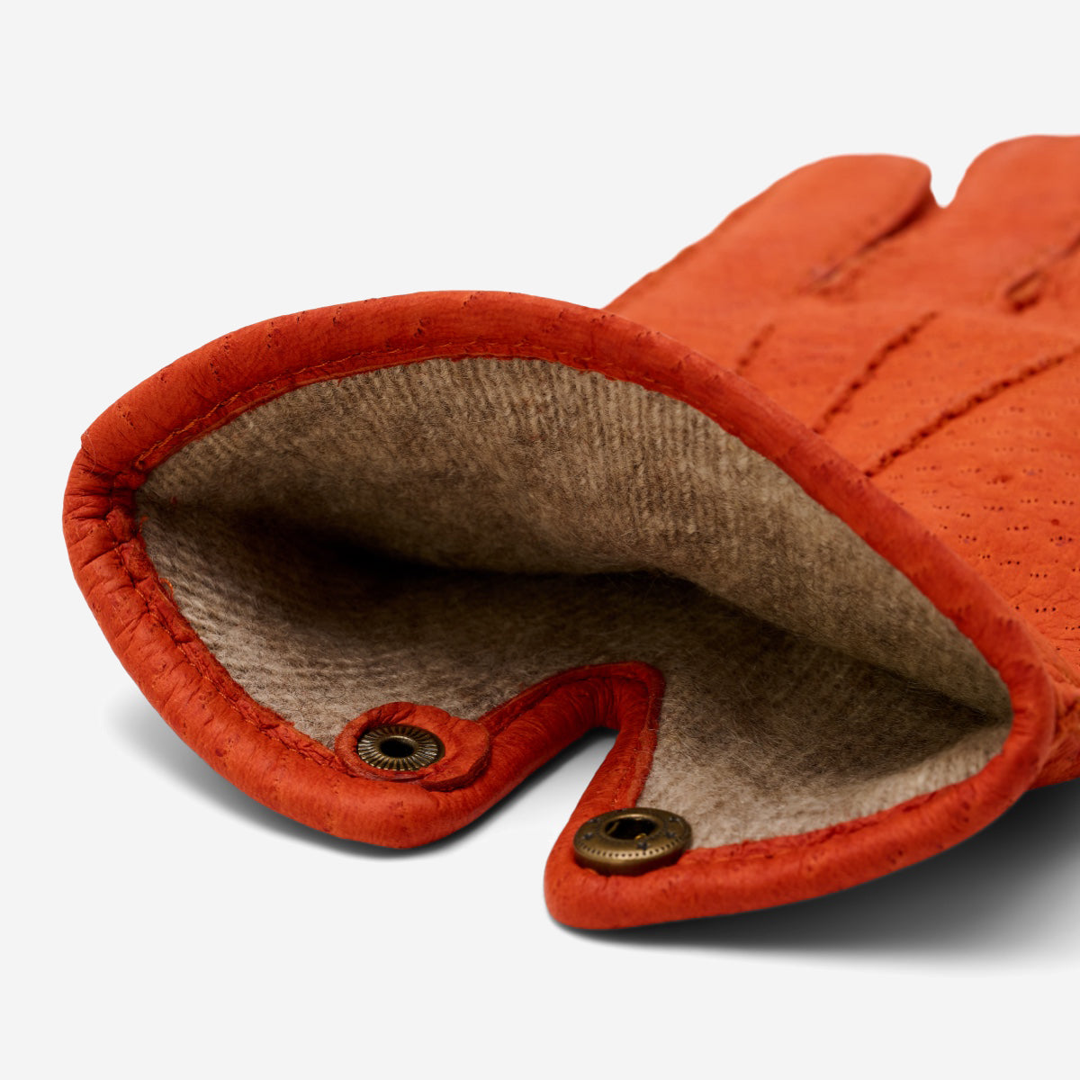 Antonio (orange) - Luxurious Italian peccary leather gloves with cashmere lining — photo 2 of 8