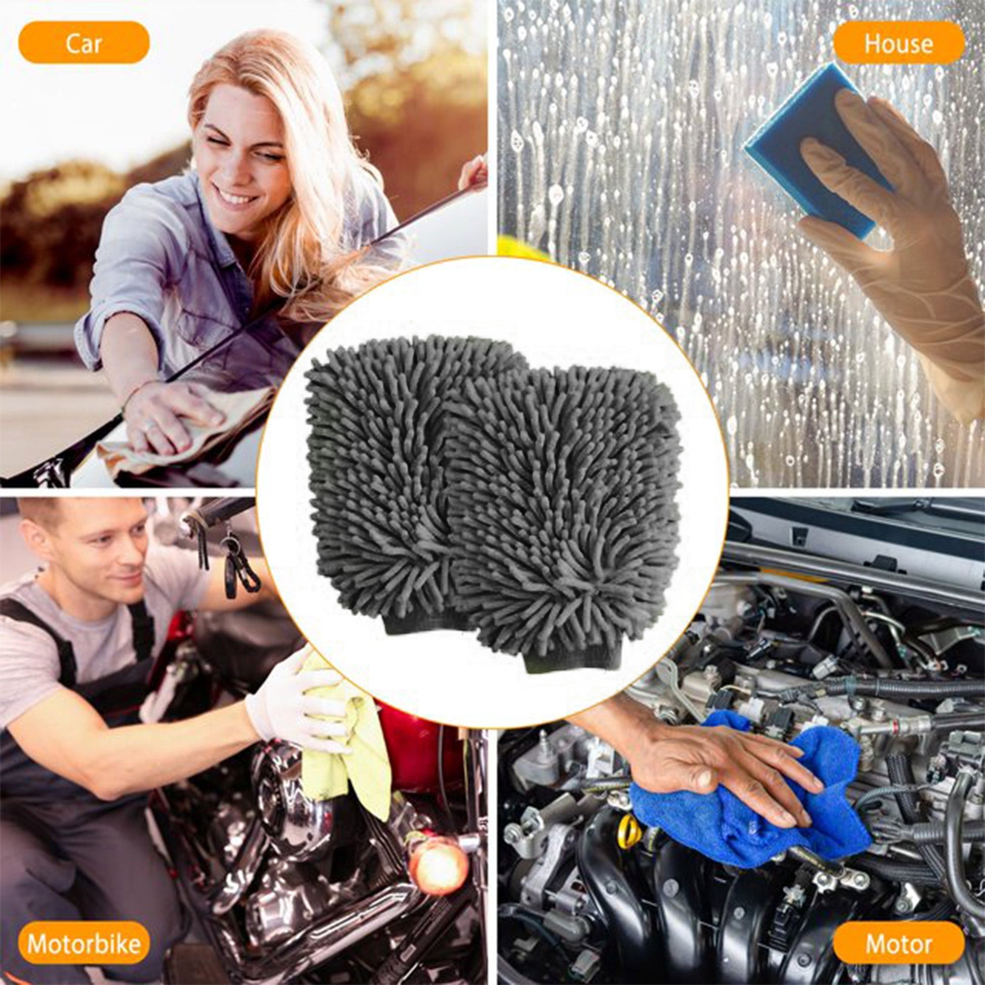 WASH&WHIPS Microfiber Chenille Car Cleaning Mitt - 2pk — photo 3 of 8