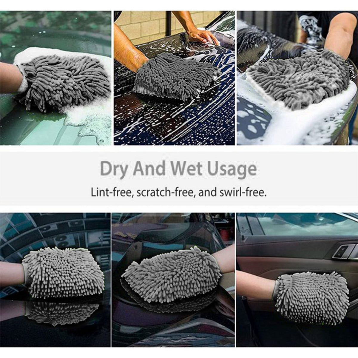 WASH&WHIPS Microfiber Chenille Car Cleaning Mitt - 2pk — photo 5 of 8