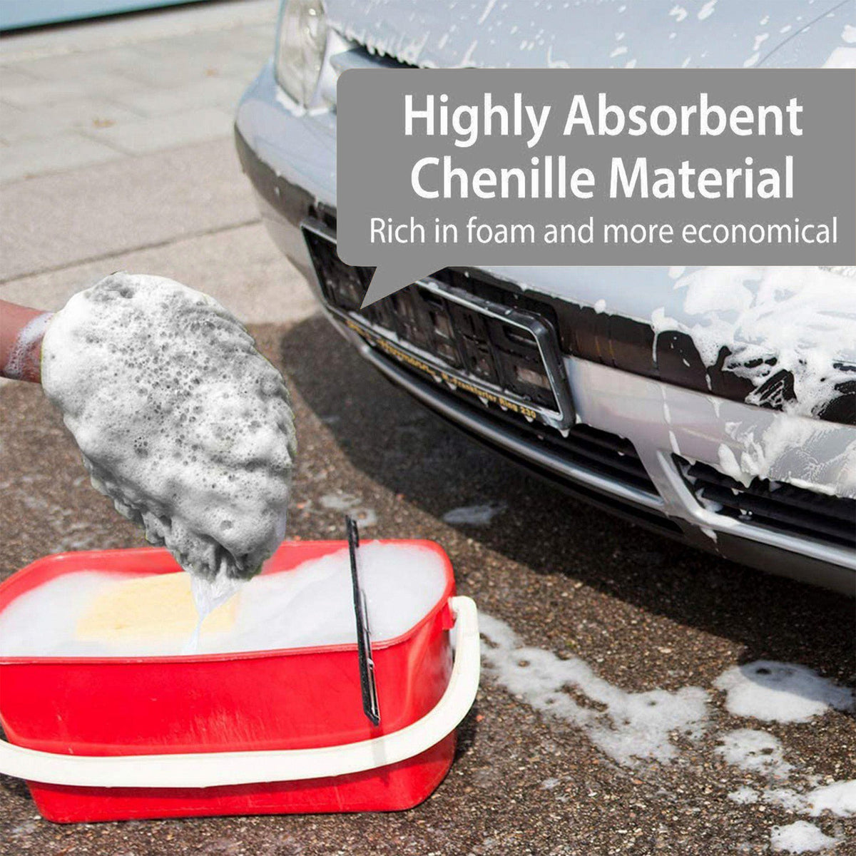WASH&WHIPS Microfiber Chenille Car Cleaning Mitt - 2pk — photo 7 of 8