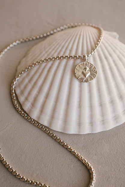 Men’s Sacred Heart Coin | 925 Sterling Silver