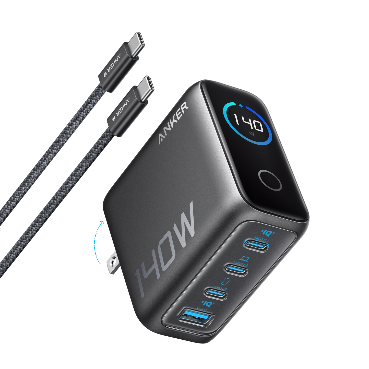 Anker Charger (140W, 4-Port, PD 3.1) with USB-C Cable — photo 1 of 10