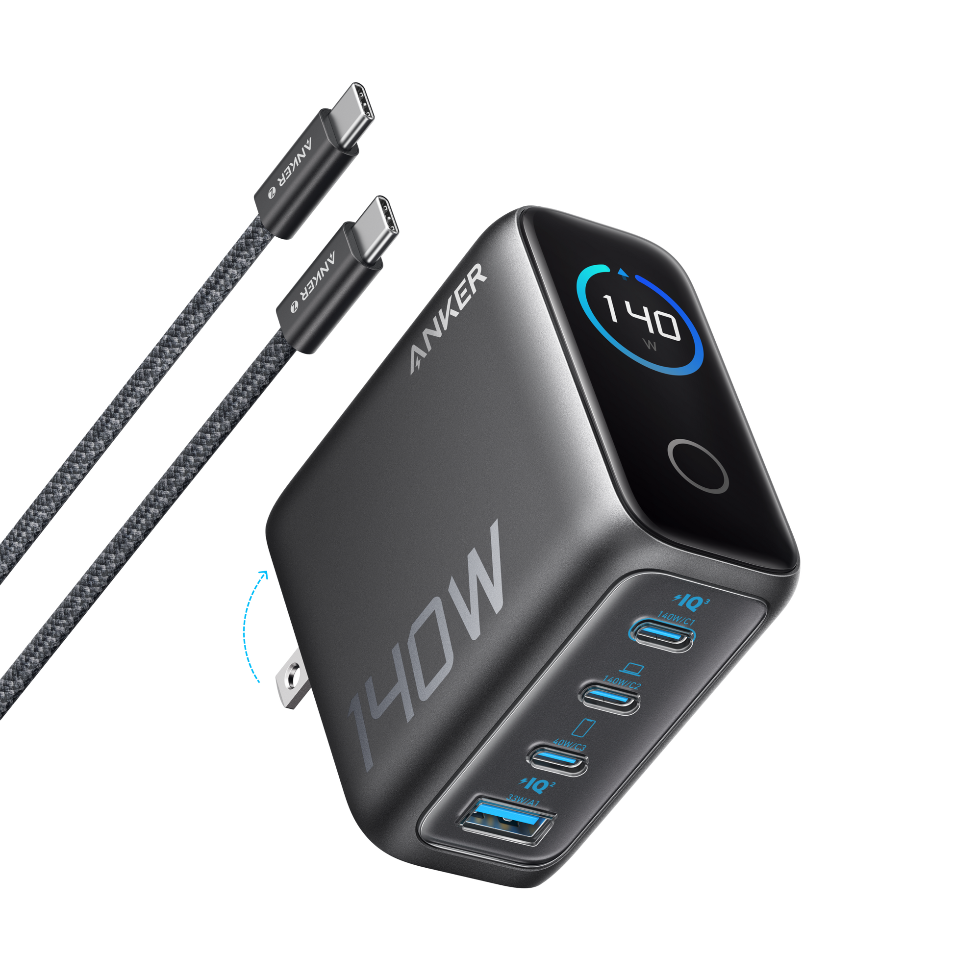Anker Charger (140W, 4-Port, PD 3.1) with USB-C Cable — photo 1 of 10