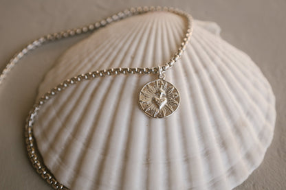 Men’s Sacred Heart Coin | 925 Sterling Silver