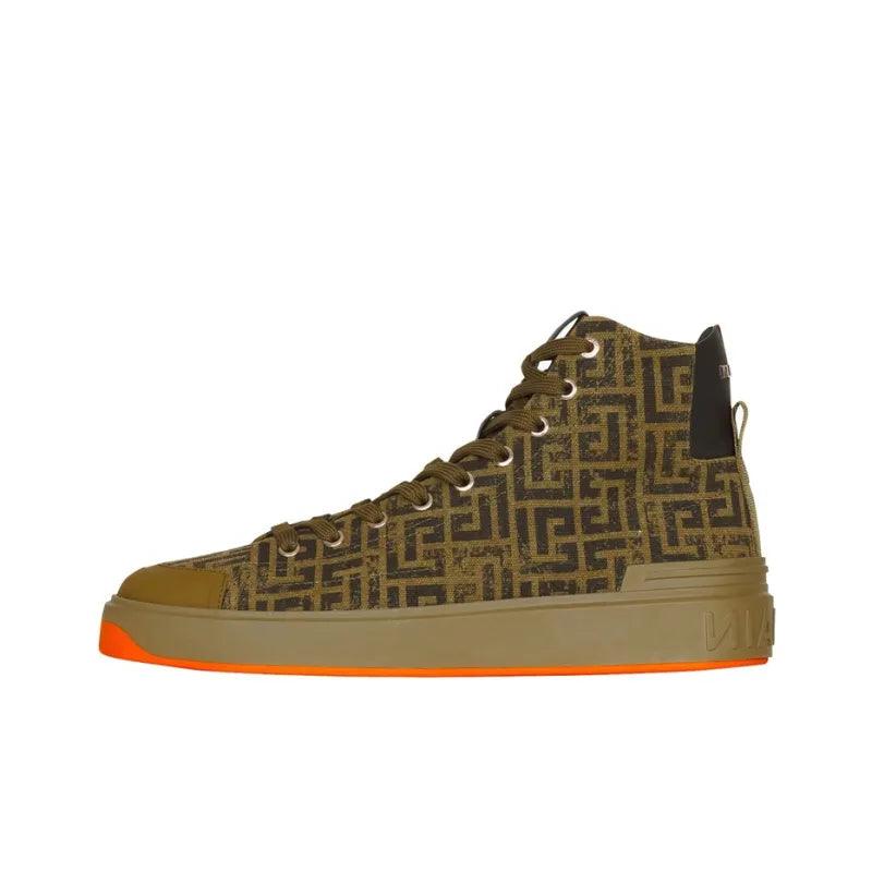 BALMAIN Casual Shoes Men High Top Khaki