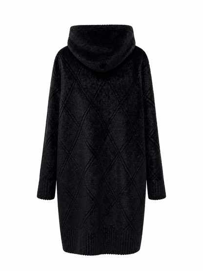 Rei Reversible Faux Fur & Suede Coat in Black/Black
