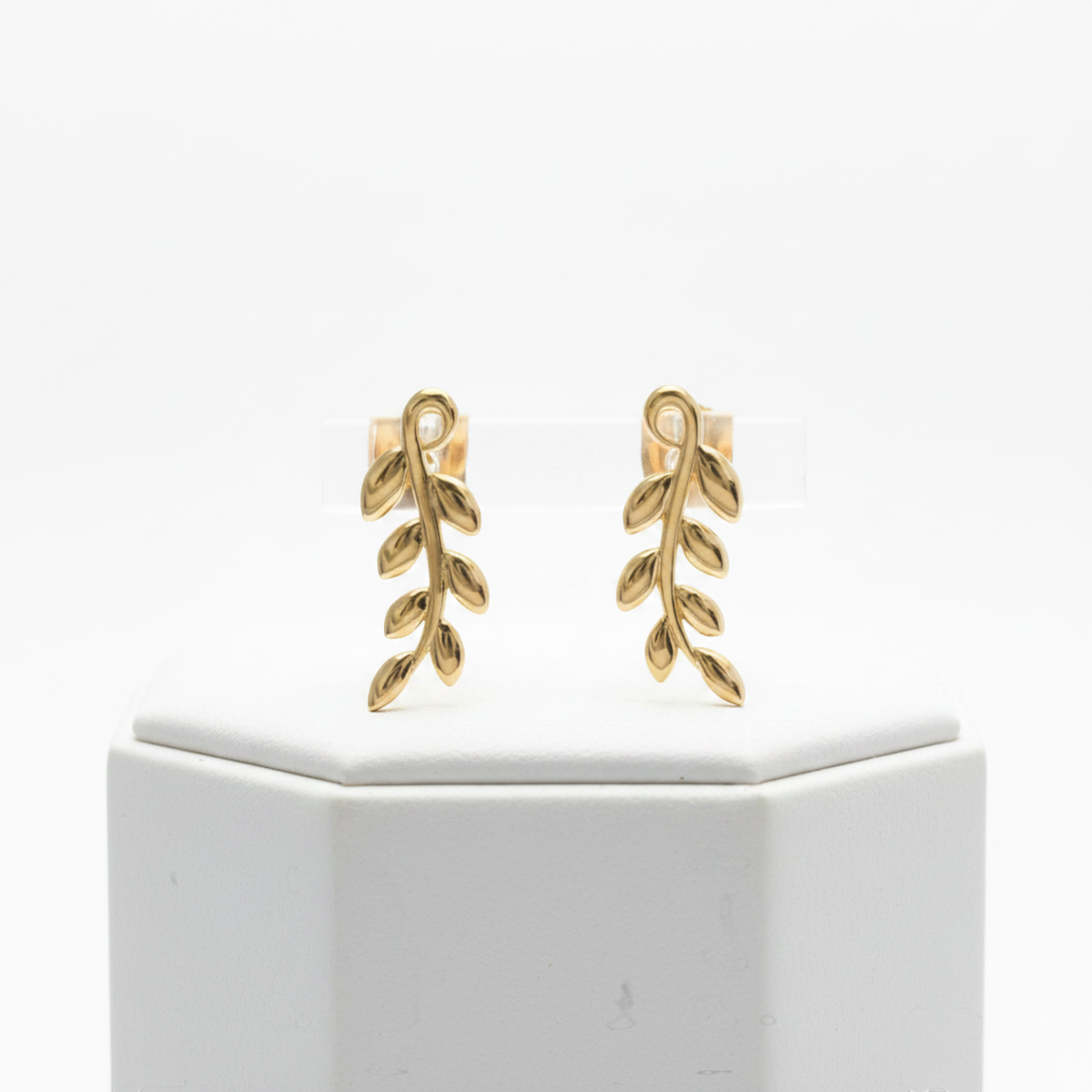 Tiffany Olive Leaf · Rose Gold Studs