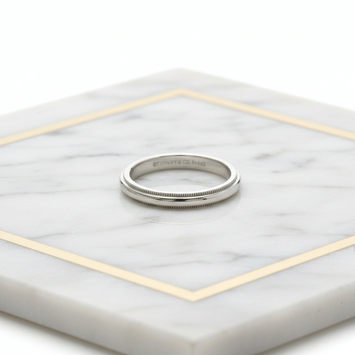 Tiffany Milgrain Band Ring · Platinum