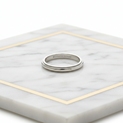 Tiffany Milgrain Band Ring · Platinum