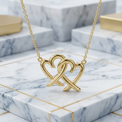 Tiffany Double Loving Heart · 18K Yellow Gold