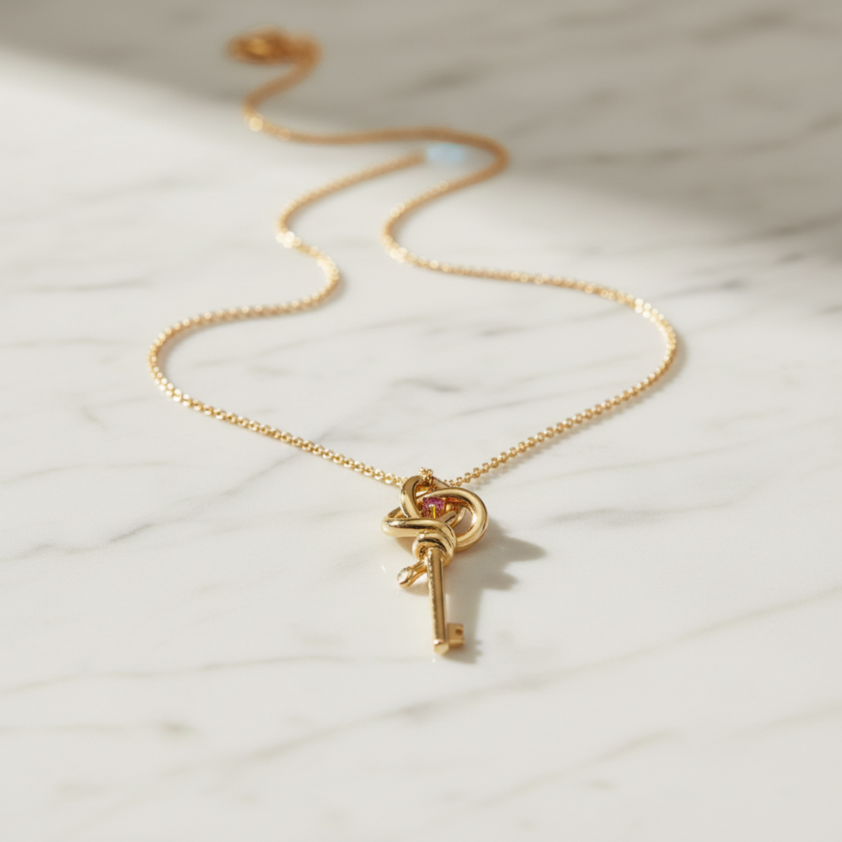 Tiffany Knot Key · Rose Gold · Pink Sapphire