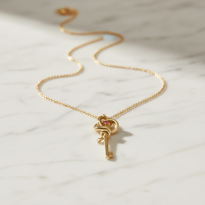 Tiffany Knot Key · Rose Gold · Pink Sapphire