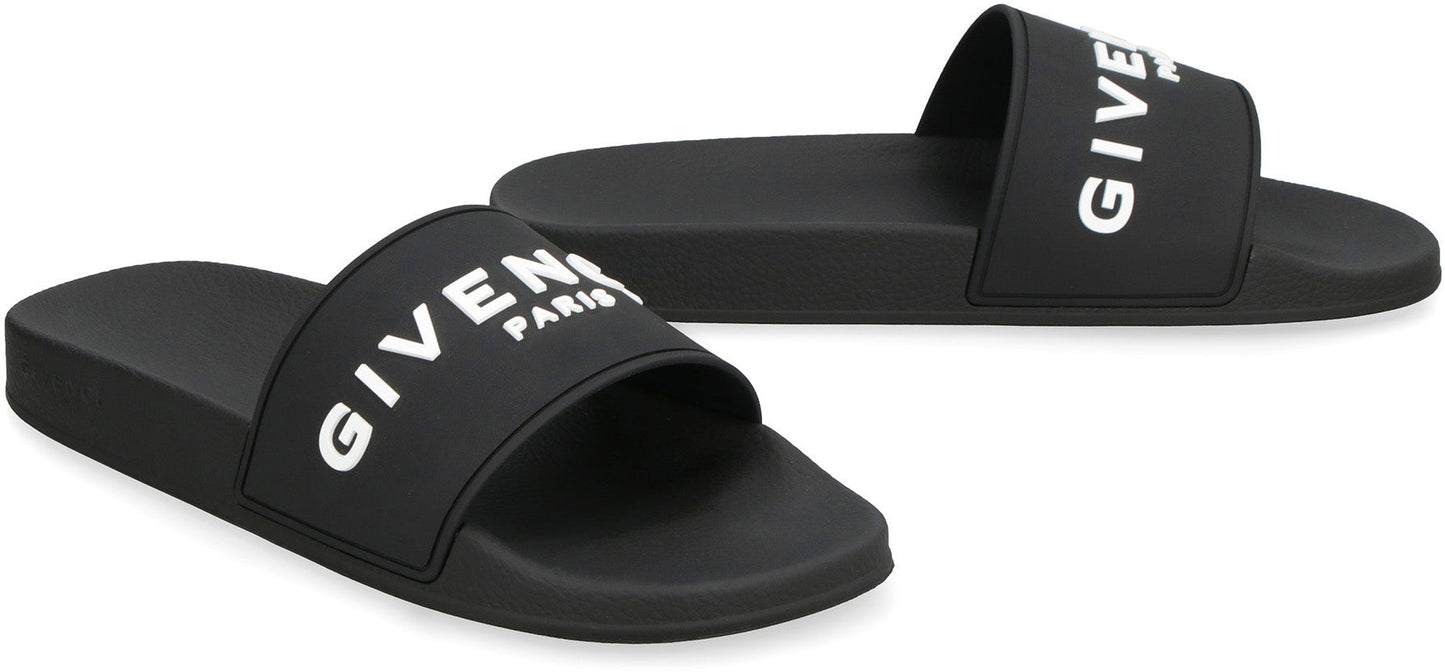 GIVENCHY Stylish Slide Sandals with Logo - 3 cm Rubber Sole