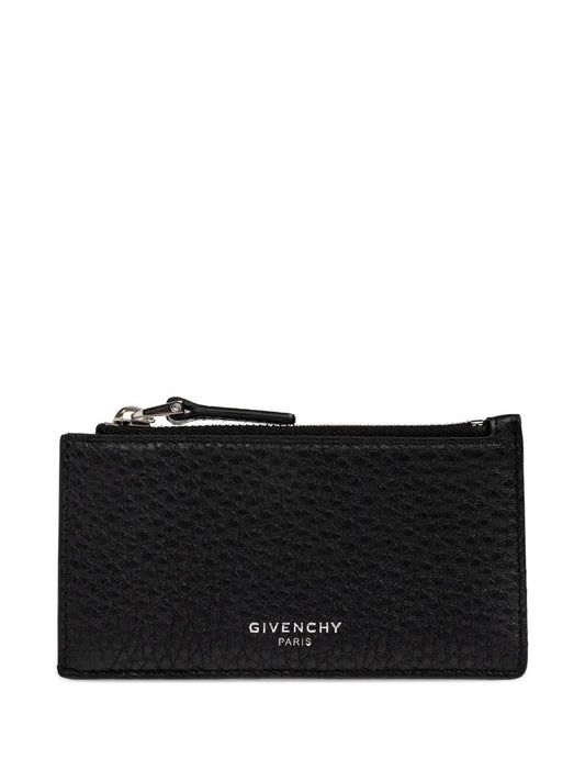GIVENCHY Mini Grain Leather Card Holder with Zip - SS26