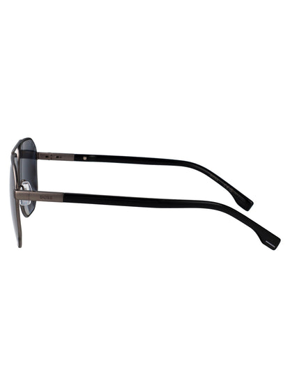 HUGO BOSS Matte Dark Ruthenium Steel Sunglasses for Men