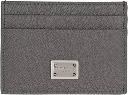 DOLCE & GABBANA Mini Leather Card Holder with Dauphine Print