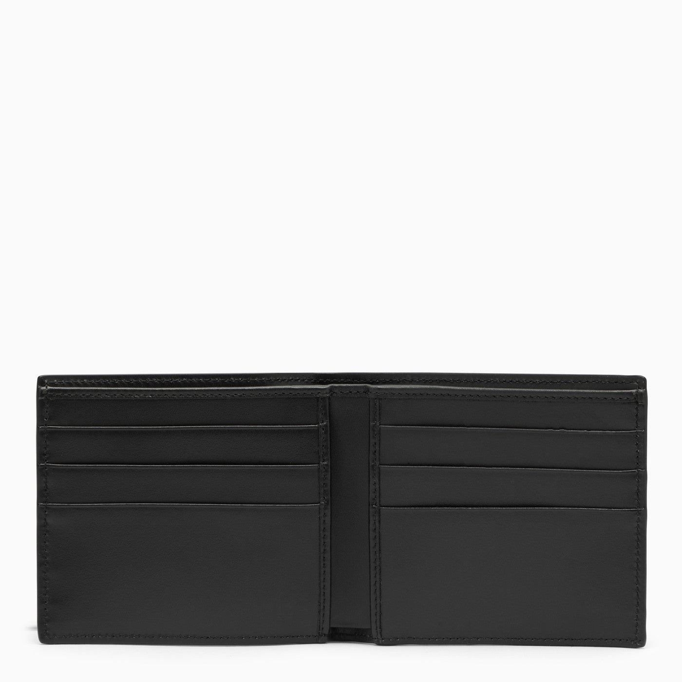 Dolce&Gabbana Black Leather Bi Fold Wallet With Logo