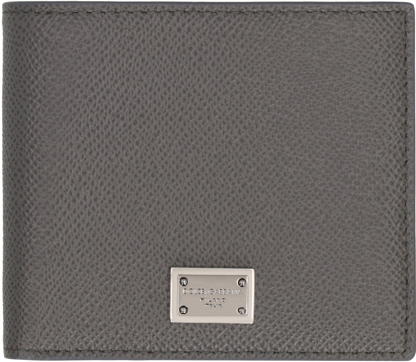 DOLCE & GABBANA Leather Flap-Over Wallet - Compact Size