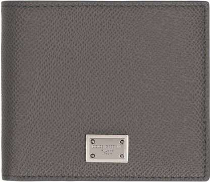 DOLCE & GABBANA Leather Flap-Over Wallet - Compact Size