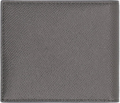 DOLCE & GABBANA Leather Flap-Over Wallet - Compact Size