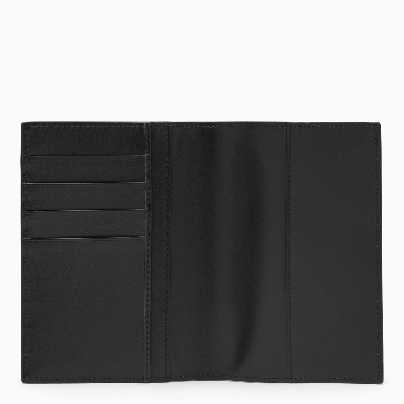 Dolce&Gabbana Black Calfskin Passport Holder With Logo